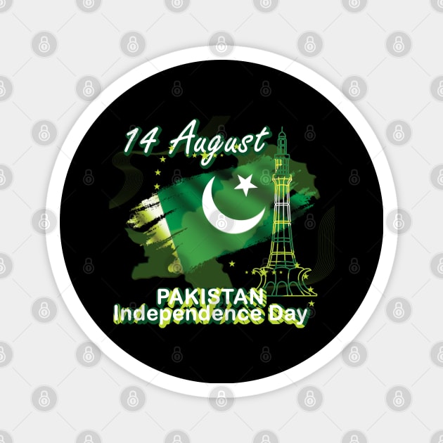 14 August - Pakistan Independence Day Active T-Shirt Magnet by 1Nine7Nine